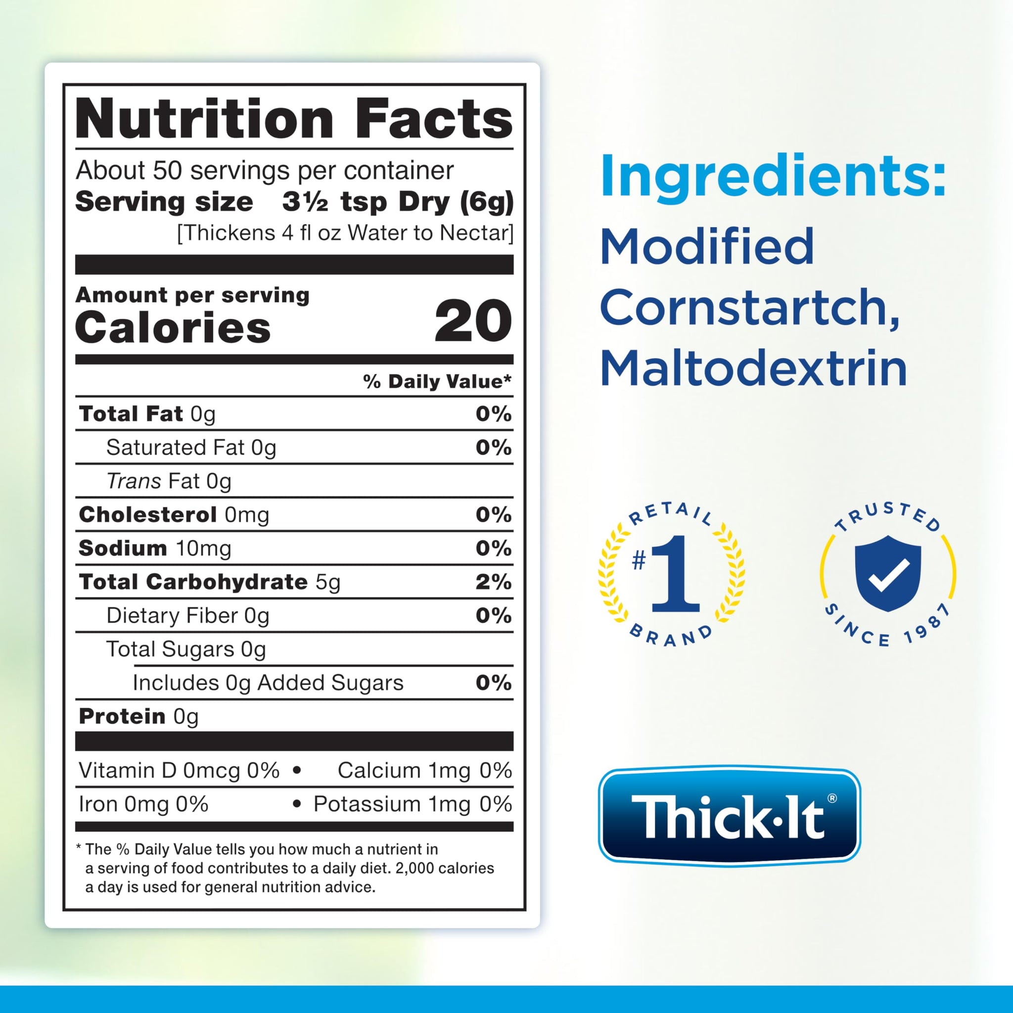 Thick-It Original Food & Beverage Thickener, Flavorless Powder for Dysphagia (IDDSI), Digestible Swallowing Aid, Easy-to-Mix & Instant Dissolve, Used