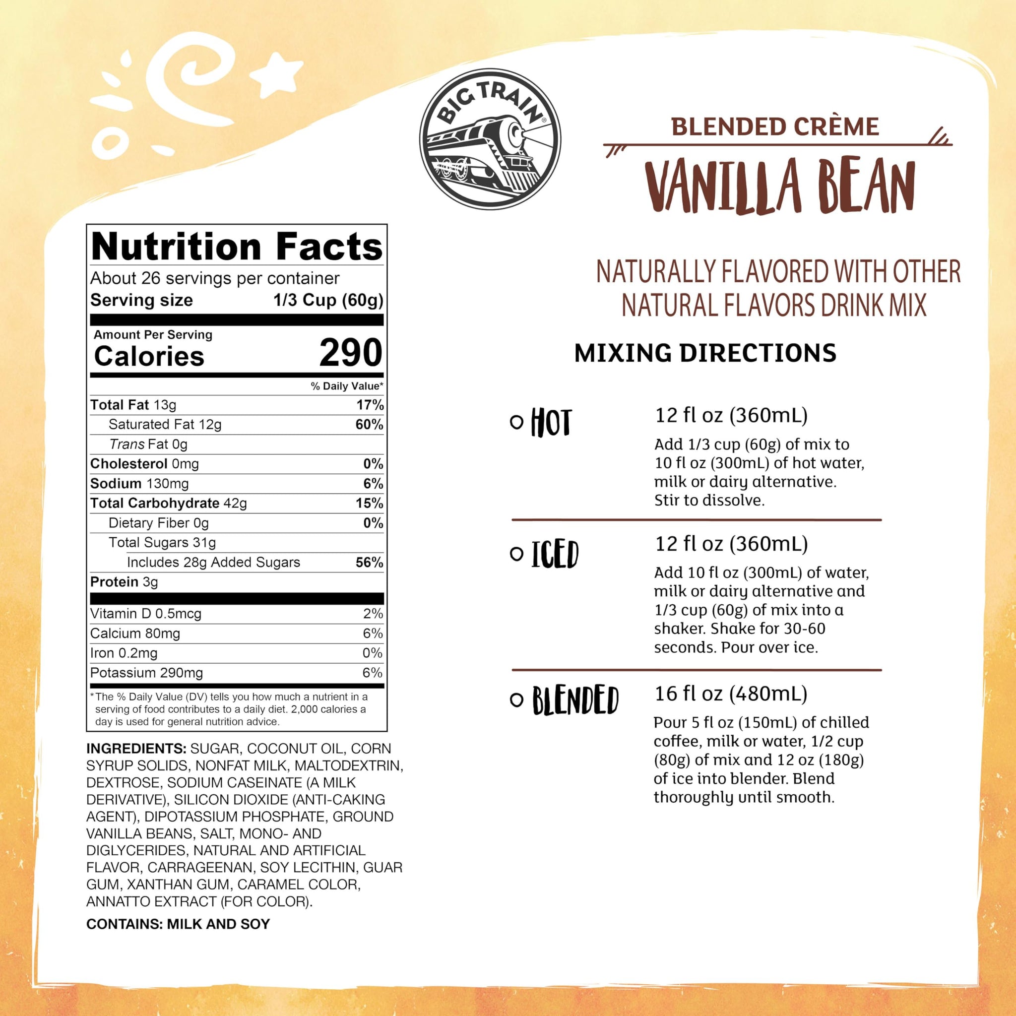 Big Train Vanilla Bean Blended Crème Beverage Mix, 3.5 Pound (Pack of 1)