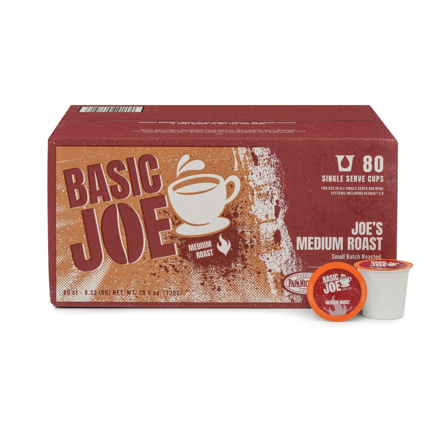 Basic Joe Medium Roast Coffee Pods - 80 Count | Single Serve K-Cup Compatible Pods | 100% Arabica | Balanced Everyday Roast | Made in USA