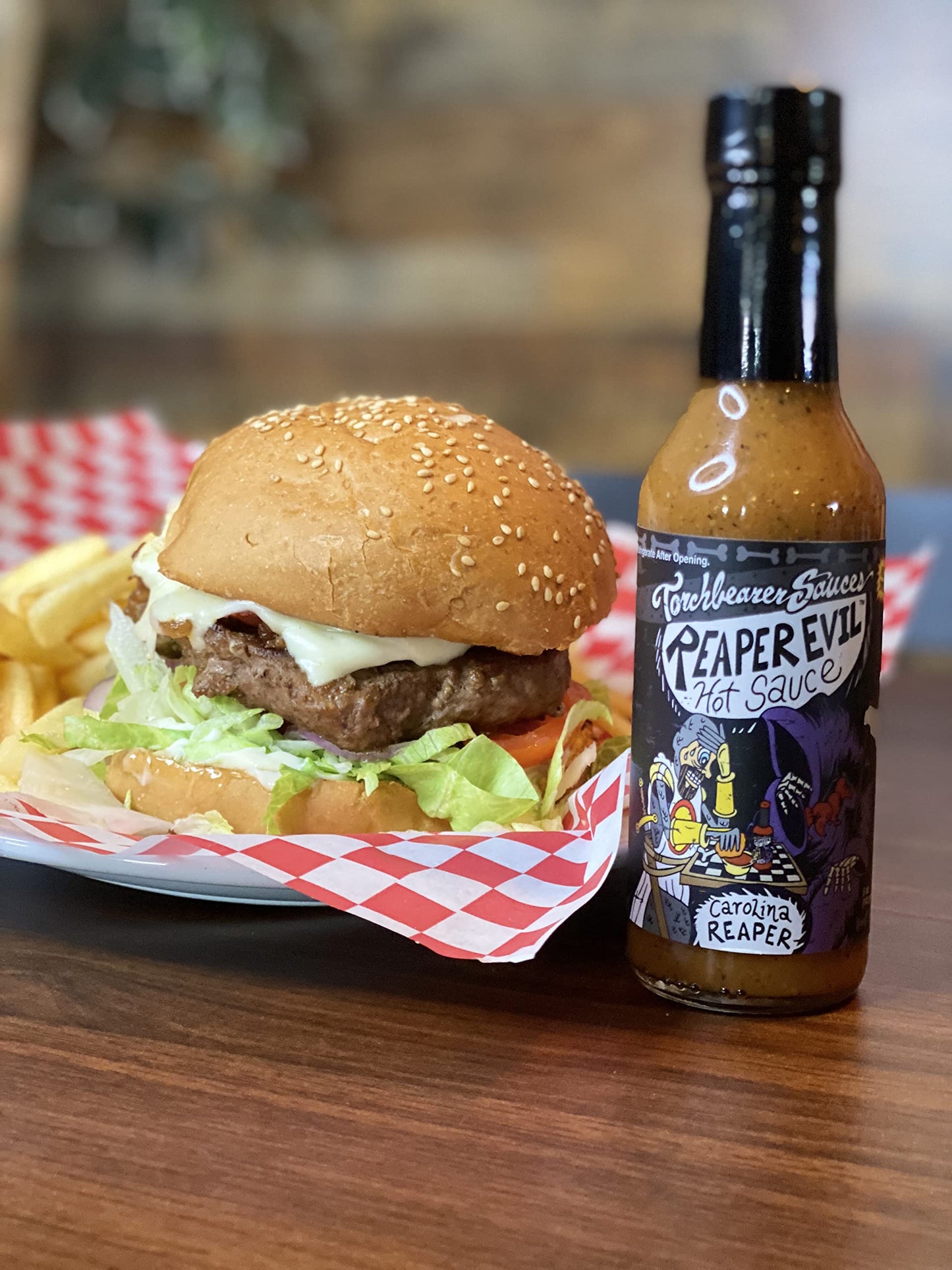 Torchbearer Sauces Reaper Evil Carolina Reaper Hot Sauce, 5 FL Oz, Heat Level 9 - Extra Hot and Spicy - All Natural, Extract-Free, Made in USA