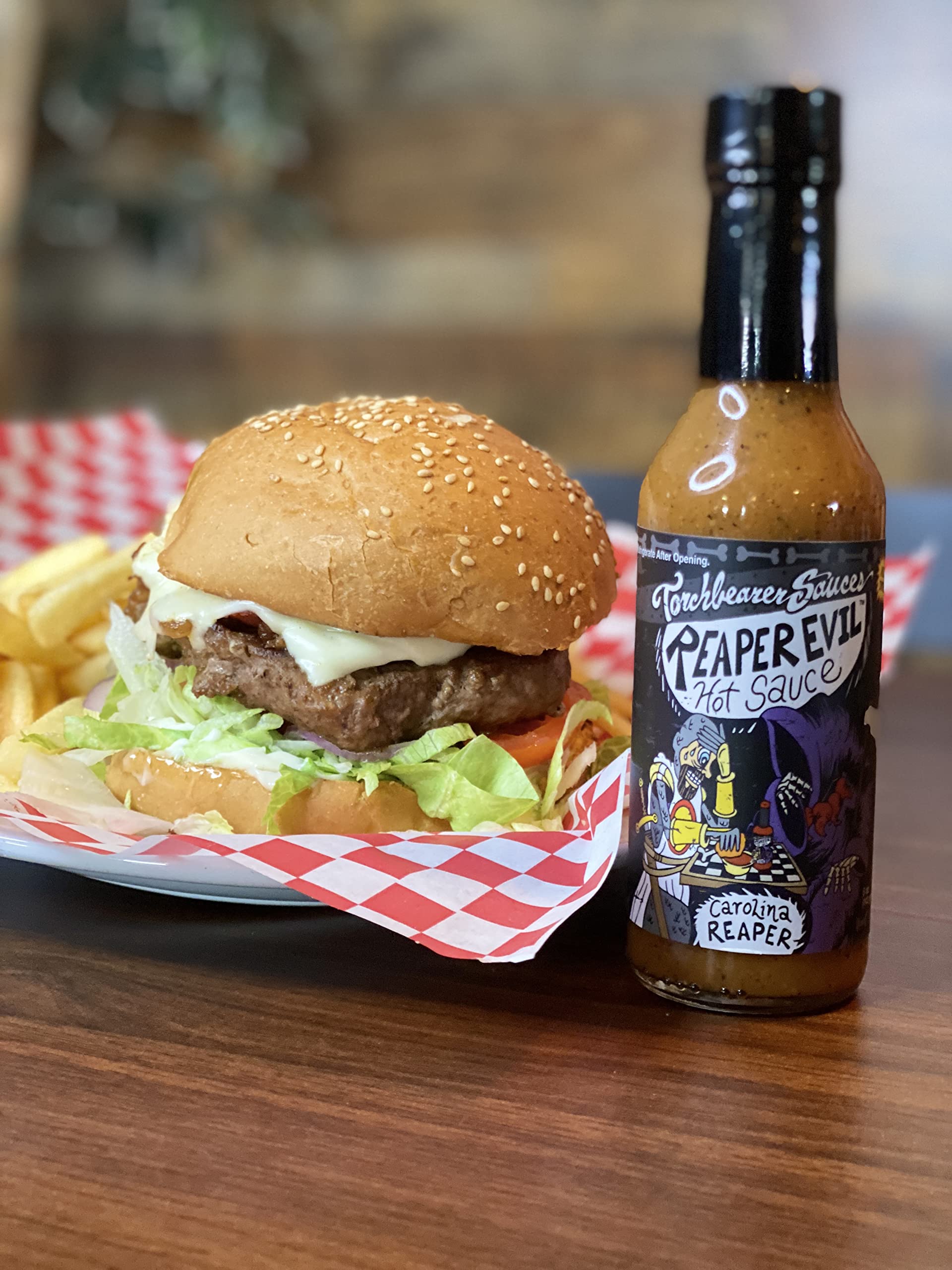 Torchbearer Sauces Reaper Evil Carolina Reaper Hot Sauce, 5 FL Oz, Heat Level 9 - Extra Hot and Spicy - All Natural, Extract-Free, Made in USA