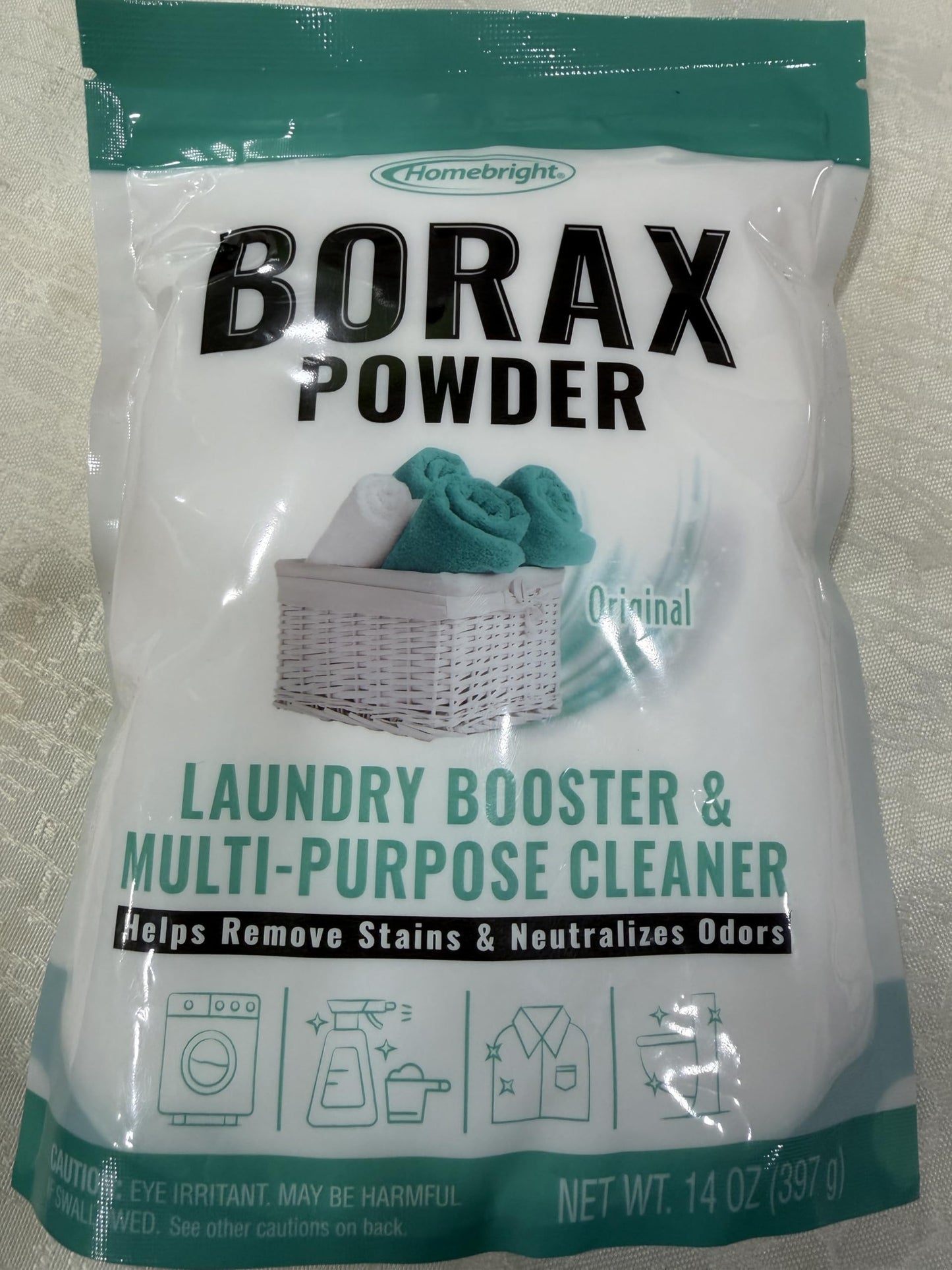 HOMEBRIGHT Borax Powder Multi-Purpose Household Cleaner, Laundry Booster and Stain Remover