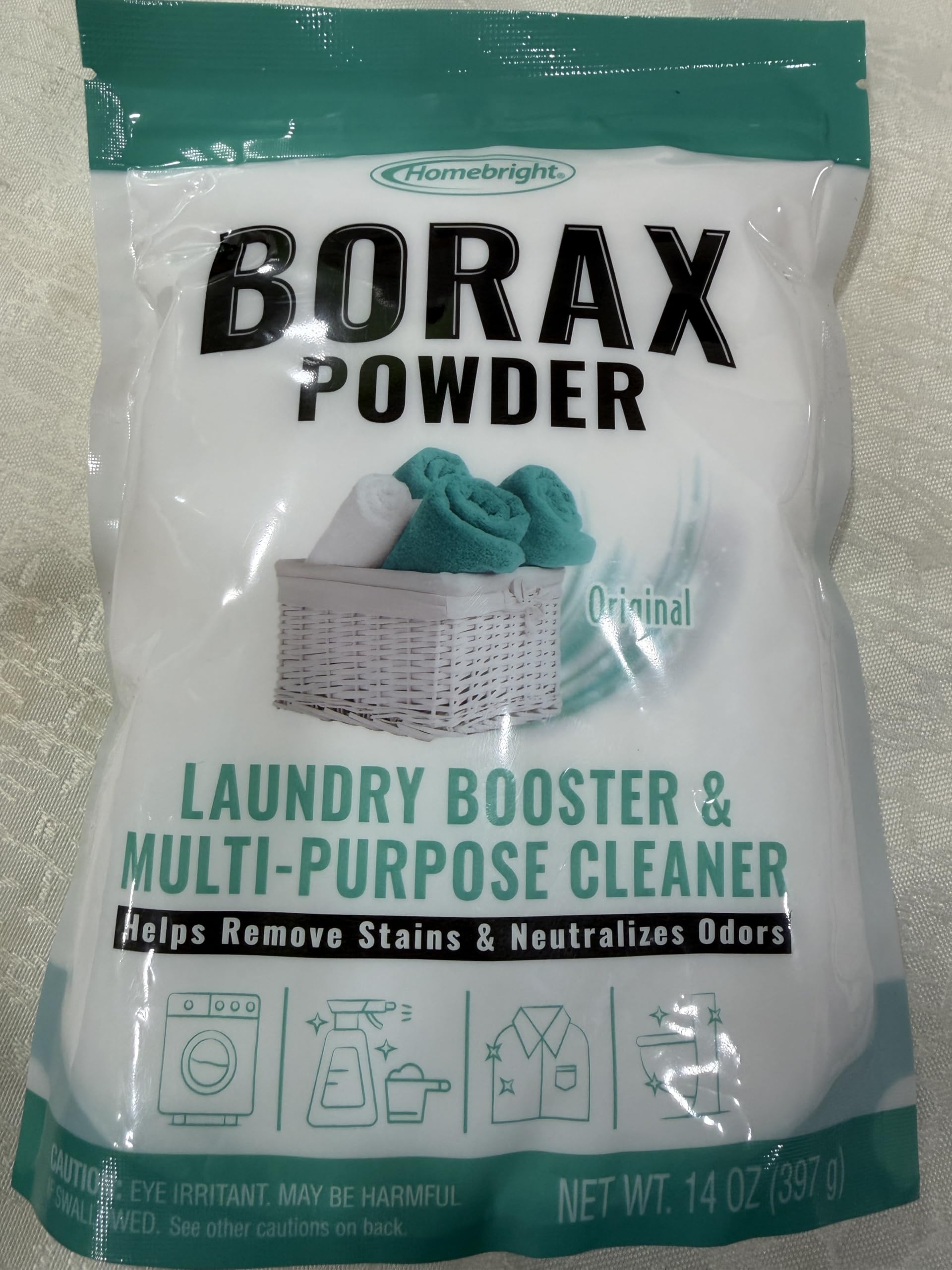 HOMEBRIGHT Borax Powder Multi-Purpose Household Cleaner, Laundry Booster and Stain Remover