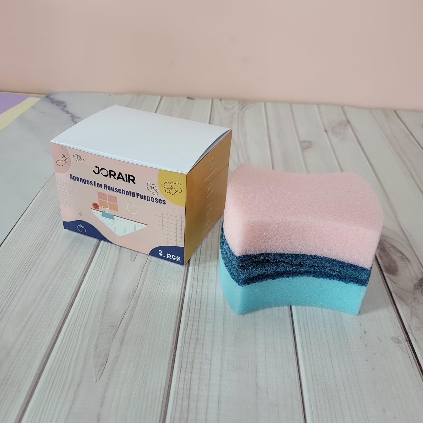 JORAIR 8 Pack Household Cleaning Sponges - High Absorbency, Ideal for Daily Kitchen Used, Model VF110 Replacement