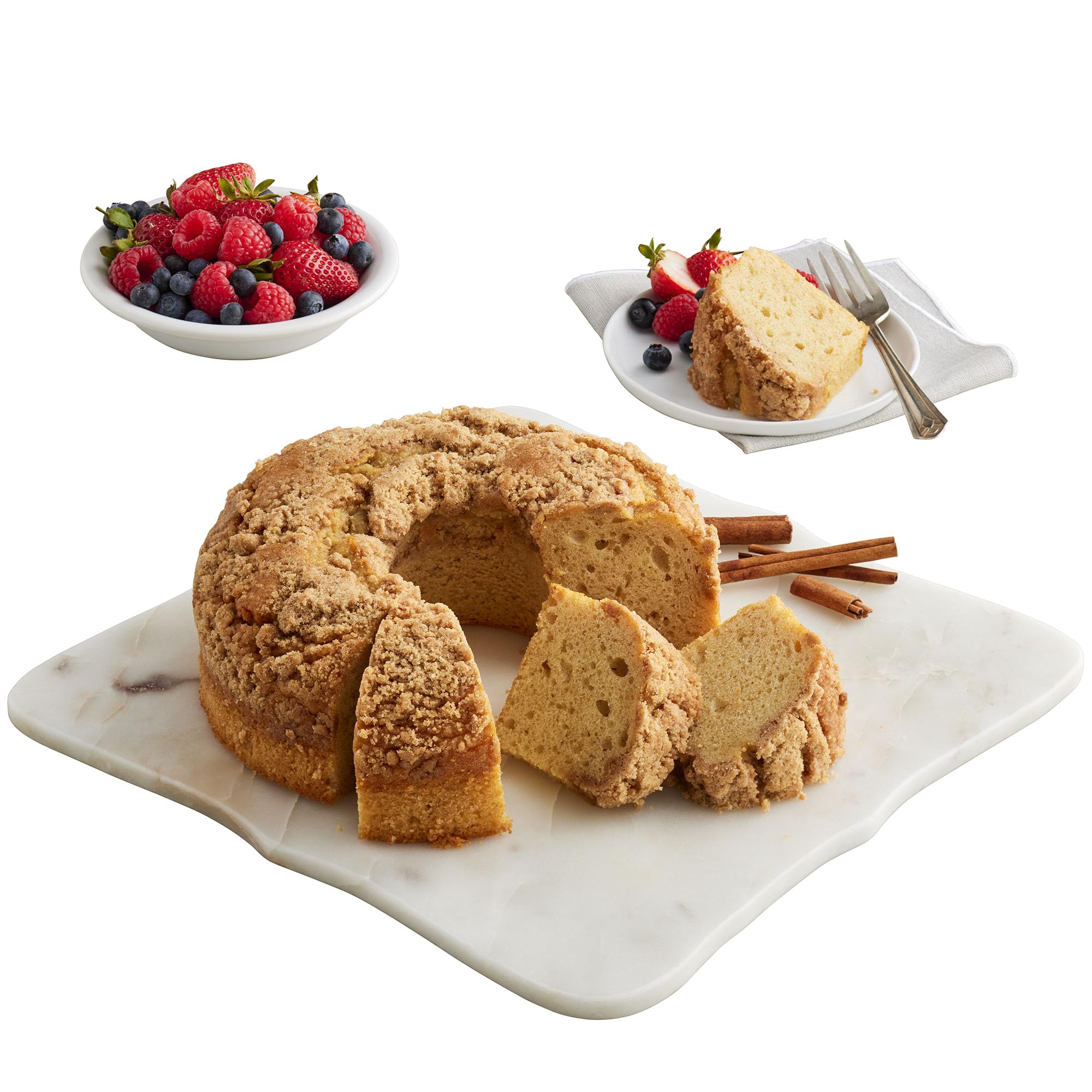 Wolferman's Cinnamon Sour Cream Coffee Cake, Rich Small-Batch Baked Breakfast & Dessert Cake, Sweet & Creamy Cake Dessert For Brunch, Breakfast, Sweet