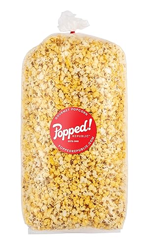 Popped! Republic Movie Theater Butter Flavored, Vegan, Gluten Free, Popcorn. Party Size Bulk 120 Cups, 7.5 Gallons Per Bag
