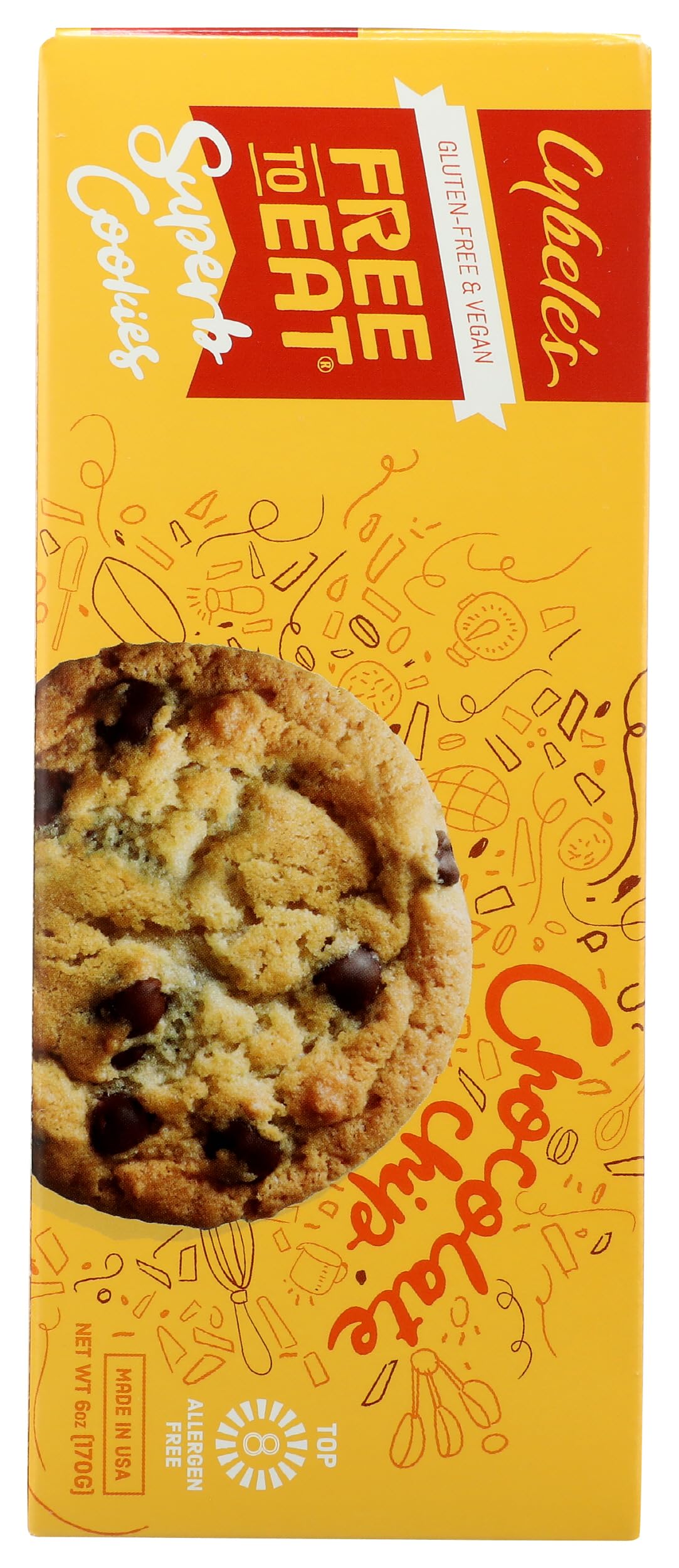 FREE TO EAT CYBELES COOKIE CHOC CHIP, (108504000400), Chocolate Chip, 6 Oz