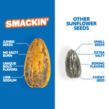 SMACKIN' - Jumbo Roasted Sunflower Seeds, No Salty Burn, American Made, Easy Pour & Seal - Variety Pack, 4oz bag (12 Bags)