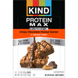 KIND Protein MAX Crispy Chocolate Peanut Butter Snack Bars, 20g of Protein, Keto Friendly, 1g of Sugar Per Bar, Gluten Free, 12 Count Box