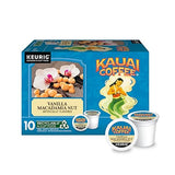 Kauai Coffee K-Cup Pods for Keurig Brewers - Arabica Coffee, 10% Hawaiian - Medium Roast, Vanilla Beans with Toasted Macabamia Nuts - Vanilla