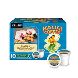 Kauai Coffee K-Cup Pods for Keurig Brewers - Arabica Coffee, 10% Hawaiian - Medium Roast, Vanilla Beans with Toasted Macabamia Nuts - Vanilla