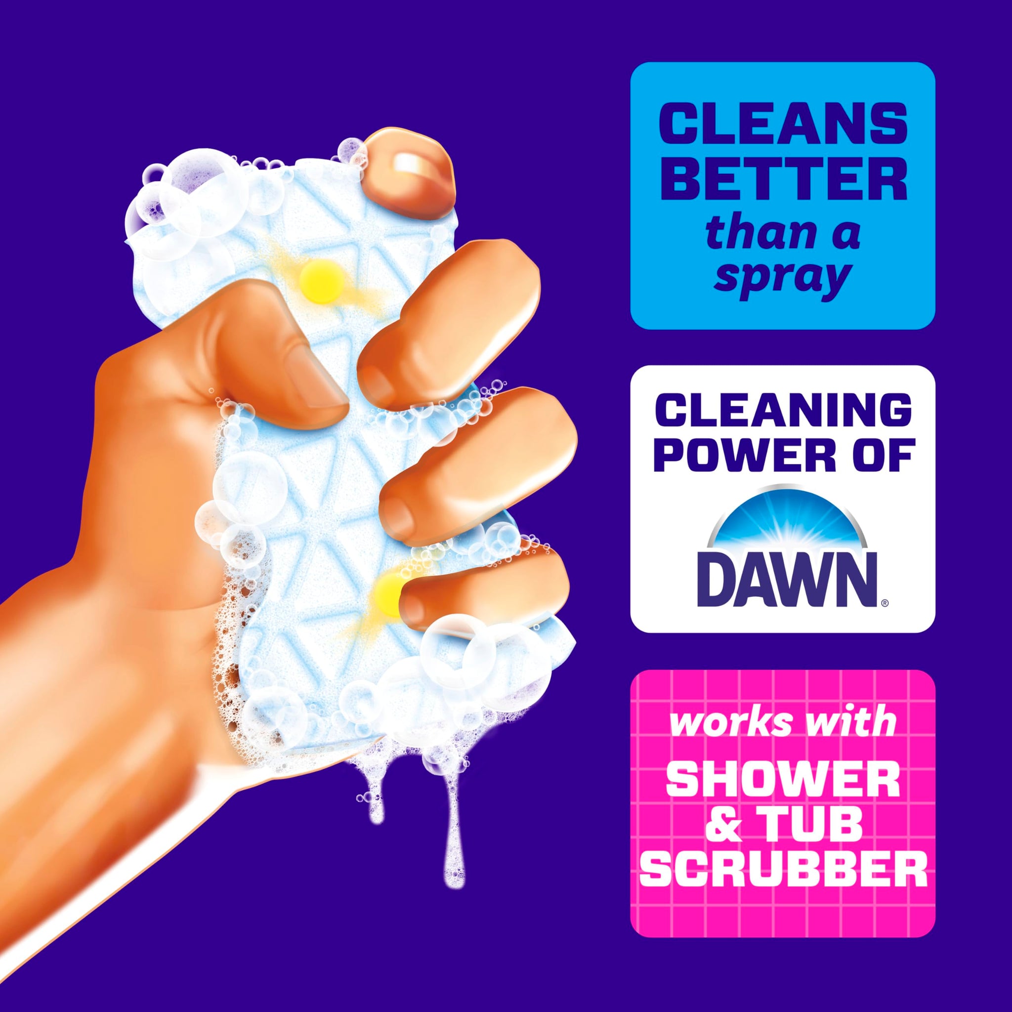 Mr. Clean Magic Eraser Sponge, Bathroom, Shower, Tub Cleaner, Soap Scum Remover, Bathroom Cleaning Supplies, Dawn Cleaning Power with Lemon Scent