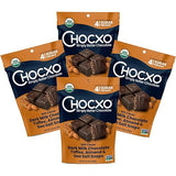 Chocxo Dark Milk Chocolate Toffee, Almond & Sea Salt Snaps - Low in Real Sugar, Organic, Non-GMO, Gluten Free & Kosher, No Artificial Sweeteners or