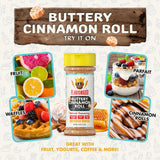 Flavor God Buttery Cinnamon Roll Seasoning Topper Mix, Natural Healthy Blend For Chocolate Donuts, Coffee, Oatmeal, Pancakes, Sandwiches, Fruit, Ice