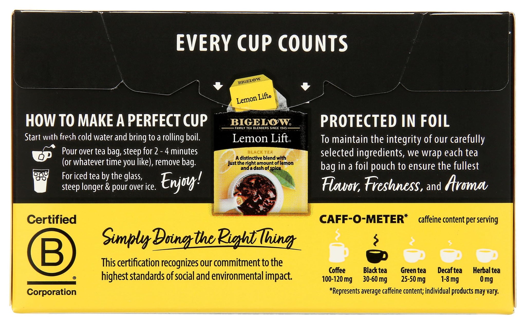 Bigelow Tea Lemon Lift Tea, 6 Count