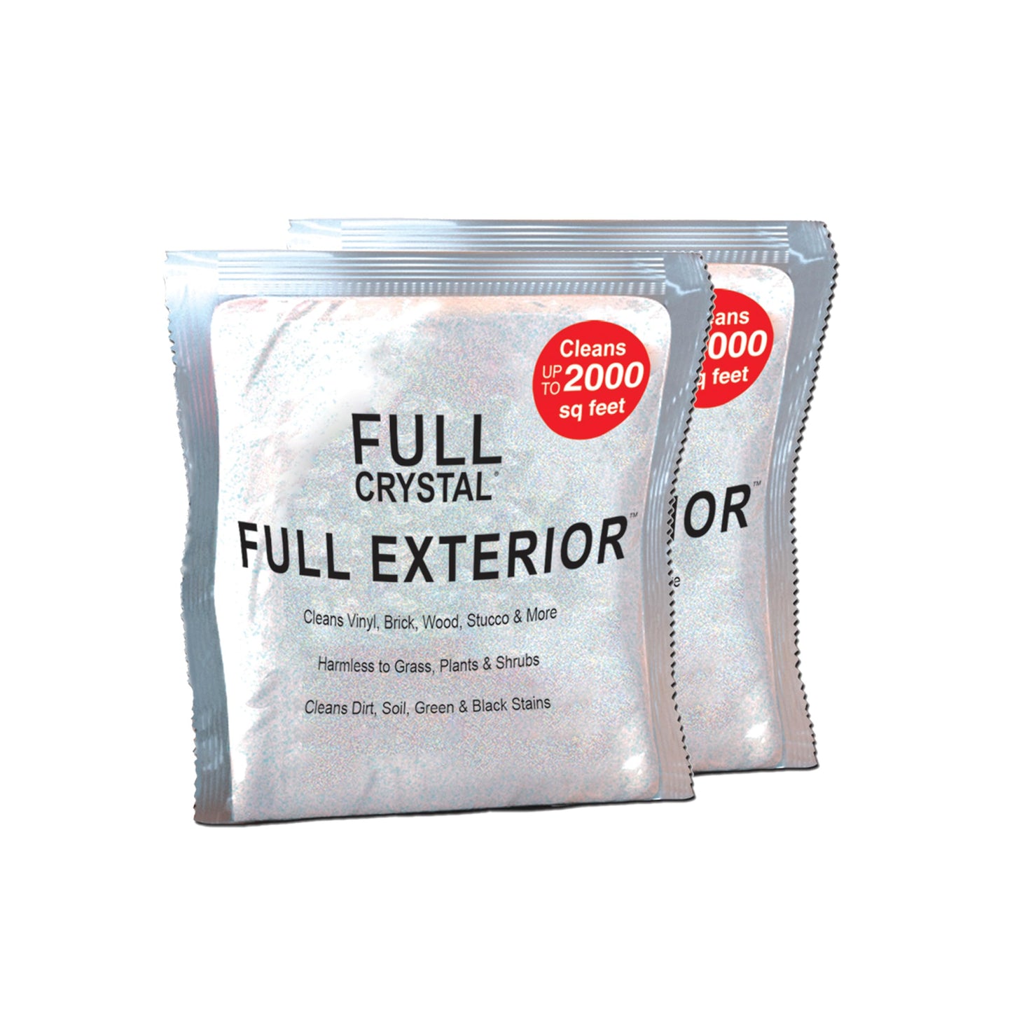 Full Exterior Refill Kit - Crystal Powder Outdoor Cleaner Packets, 8 oz, Each 4 oz Bag Makes Up to 640 fl oz, Non-Toxic, No Scrub, No Rinse Cleaning