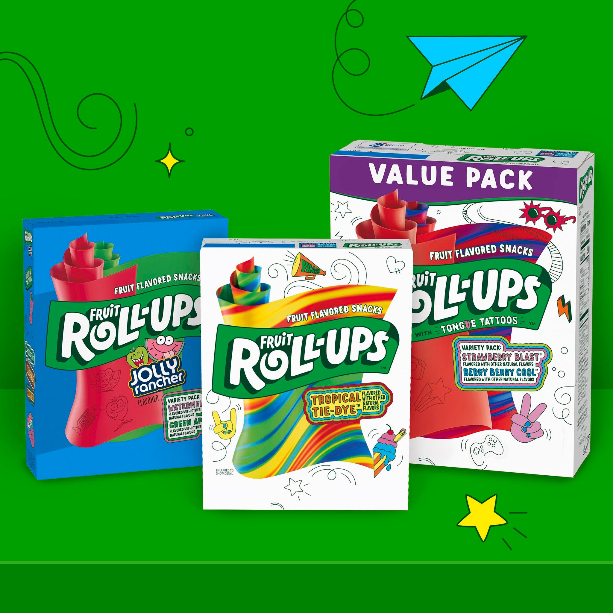 Fruit Roll-Ups Fruit Flavored Snacks, Variety Pack, 30 Ct, 15 oz