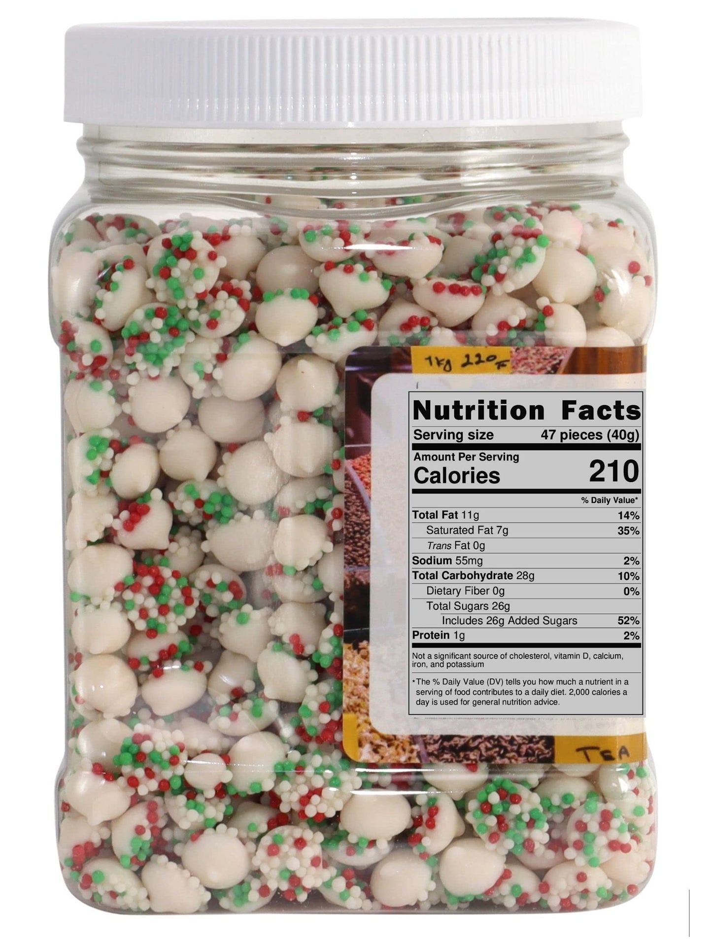 WinCrest Christmas Chocolate Nonpareils - 1.25 Lb Tub (Mini Mint Drops)