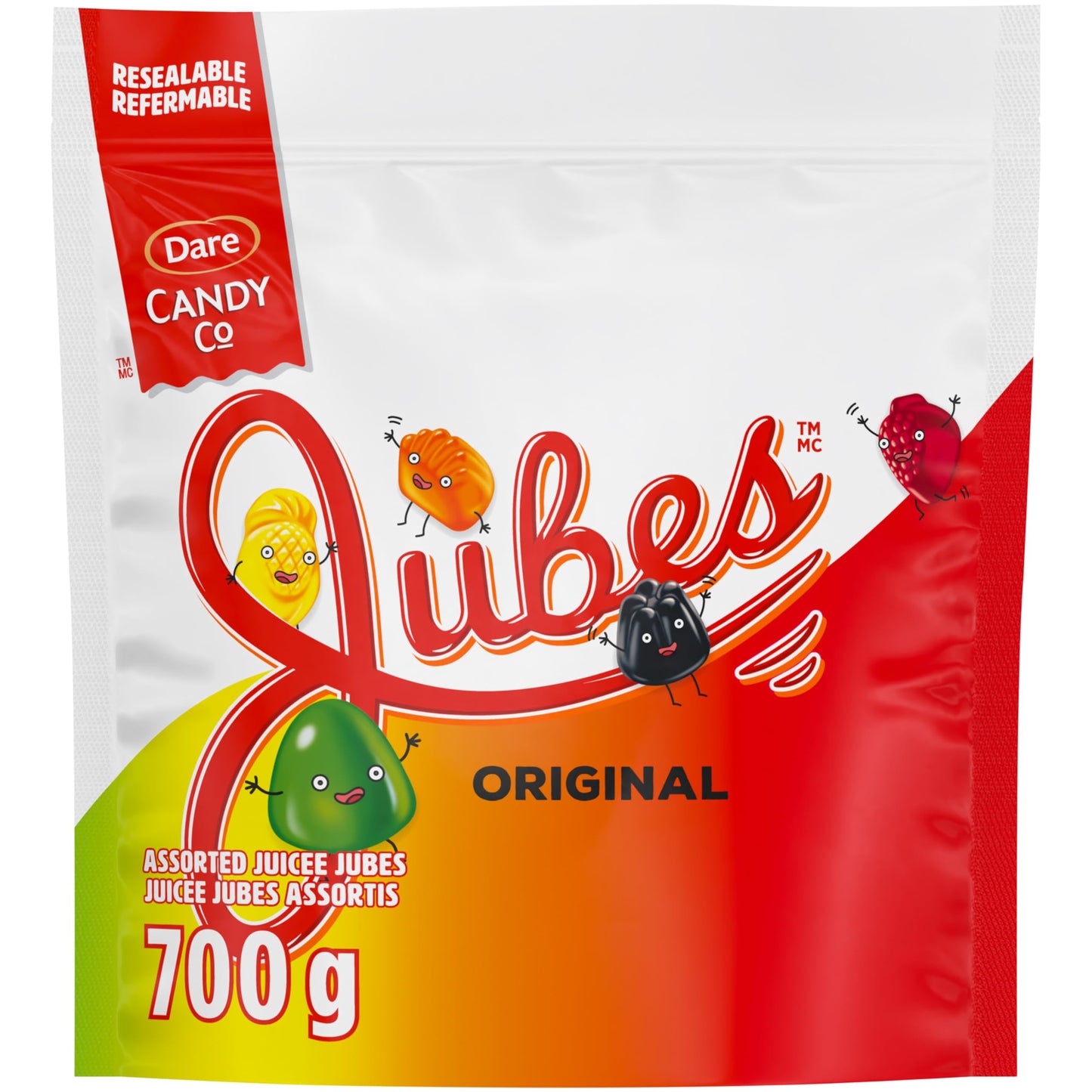 Dare Foods Limited Dare Juicee Jubes - Mixed Fruit, Soft and Chewy Ju Jubes Candy, Gluten Free, Dairy Free, Fat Free 700g