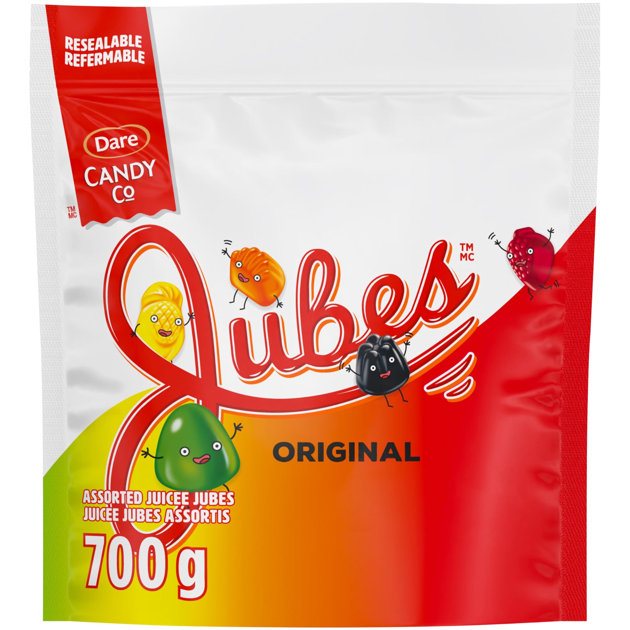 Dare Foods Limited Dare Juicee Jubes - Mixed Fruit, Soft and Chewy Ju Jubes Candy, Gluten Free, Dairy Free, Fat Free 700g