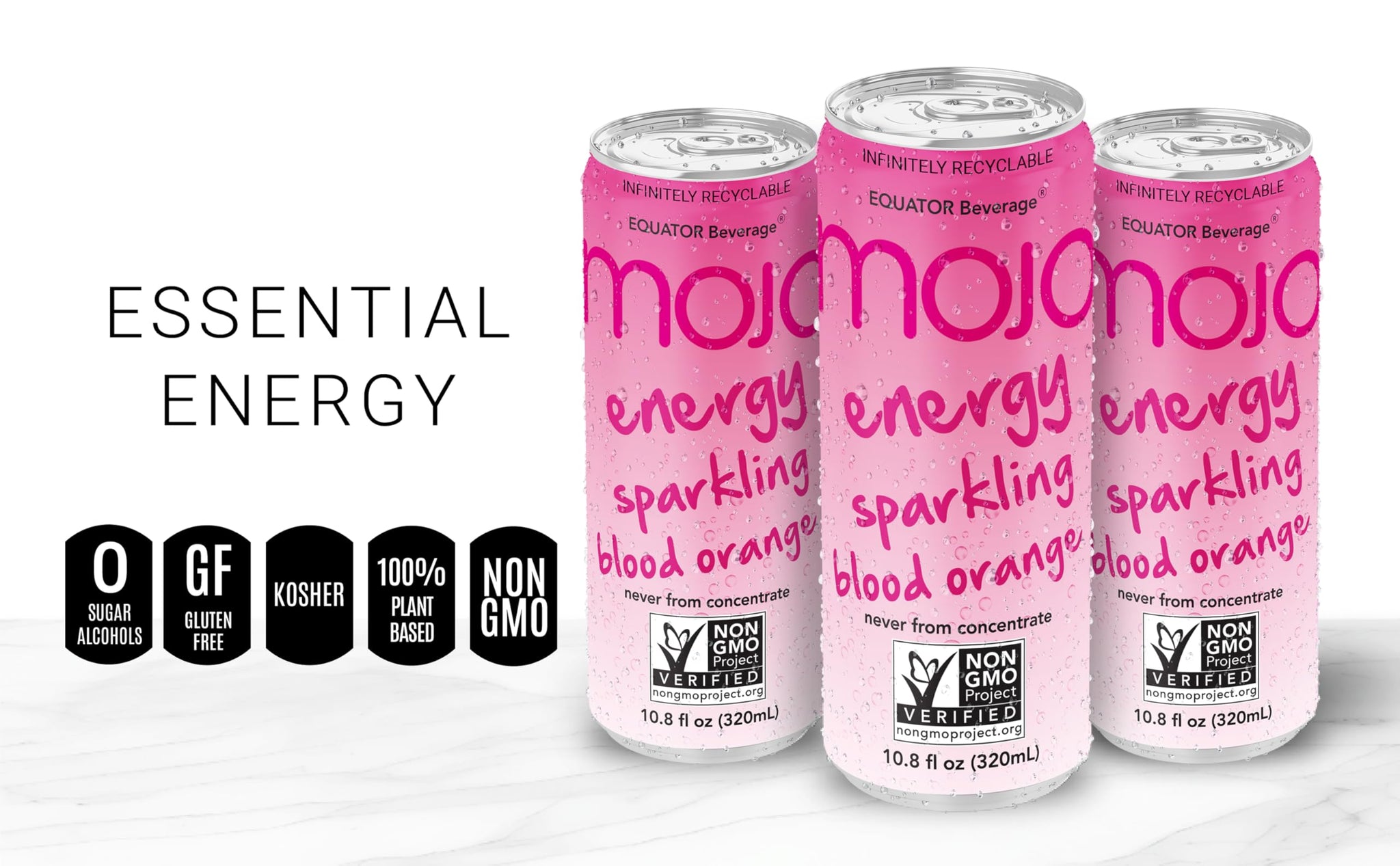MOJO Energy Sparkling Blood Orange | Hydration Drink & Sports Drink | Electrolytes Beverage | Vitamin B & C | Hydration Drink for Skin & Body | Pre