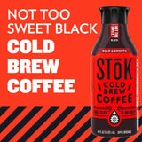 SToK Not Too Sweet Black Cold Brew Coffee, Ready to Drink Bottled Coffee, 48 fl oz