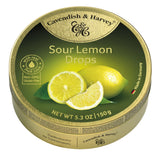 Cavendish & Harvey | Sour Lemon Hard Candy Drops | 5.3 Ounce Tin - 12 Pack