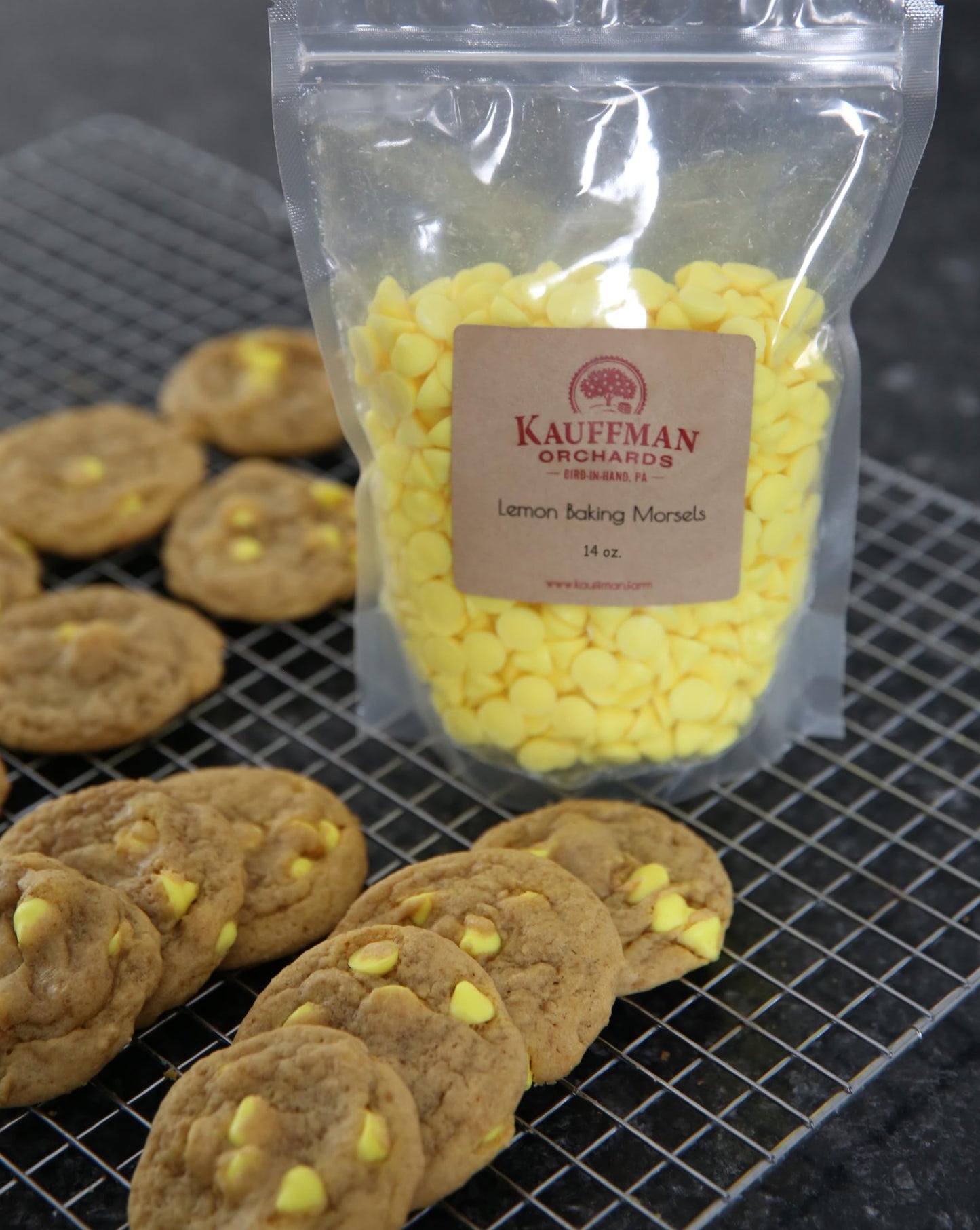 Kauffman Orchards Lemon Confectionary Drops, Cookie Baking Bits, 14 Ounce Bag