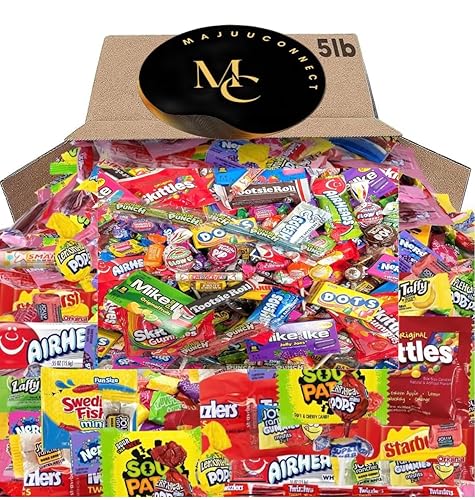 Ultimate 5 lb Bulk Candy Aprox (200 count )Individually Wrapped Party Candy Variety , Kid's and Adults Favorite Sweets Giant Bag Assorted Perfect