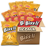 Osem Bissli Variety Pack - 3 Bold Flavors: Falafel, Pizza, BBQ, Baked Flavored Snacks, Crunchy Wheat Snacks for Kids & Adults - 1.23oz Bags (Pack