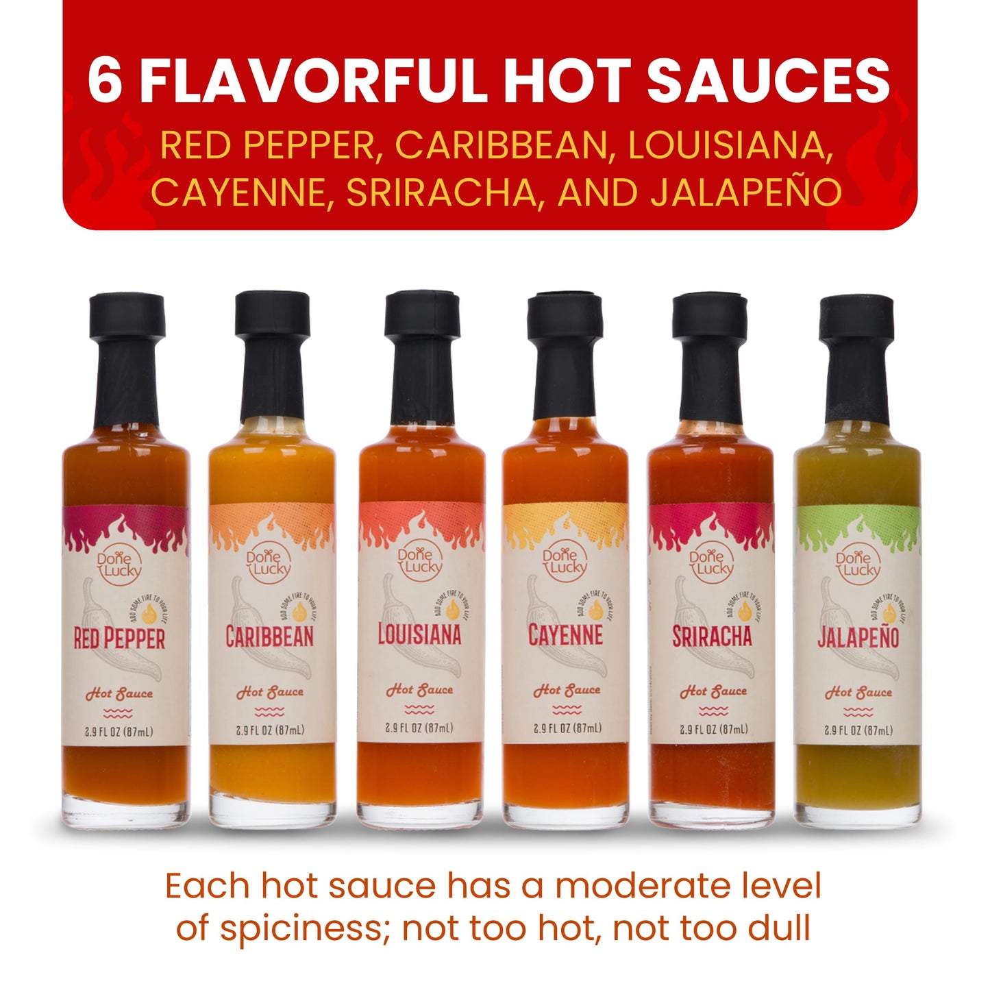 Hot Sauce Gift Set (6 Pack) - Hot Sauce Variety Pack in Premium Wooden Box - Great Gift for Birthday, Christmas, Father's Day for Men, Him, Her, Dad