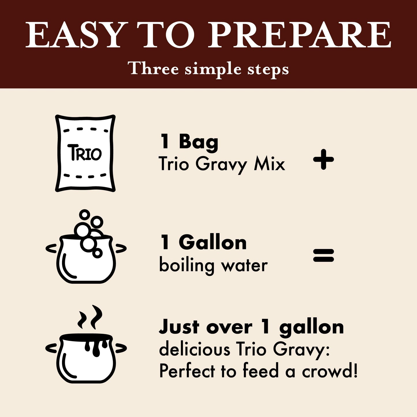 Trio Turkey Gravy Mix 20 oz (Pack of 8)