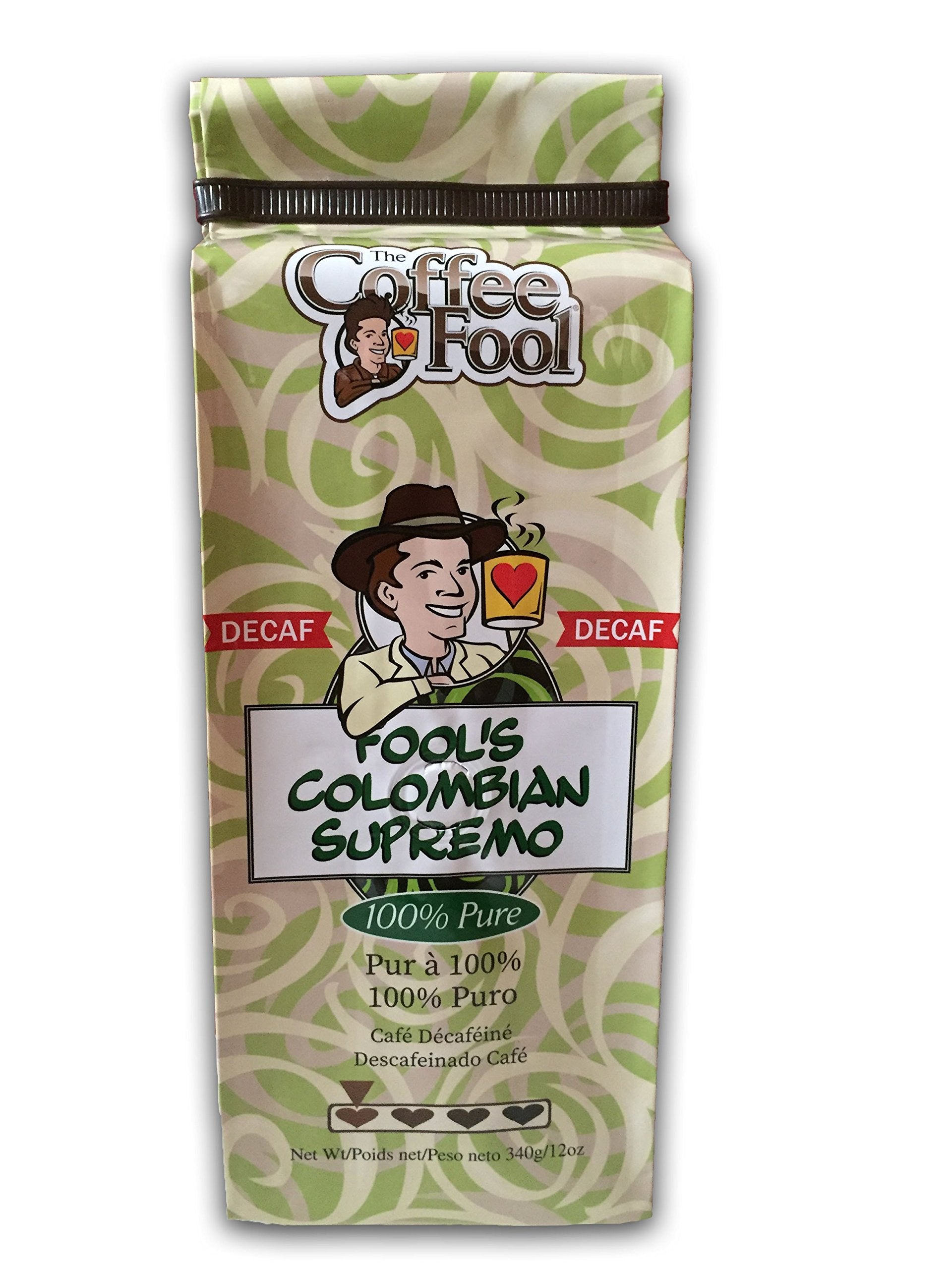 Coffee Fool's Decaf Swiss Water Colombian Supremo (Whole Bean)