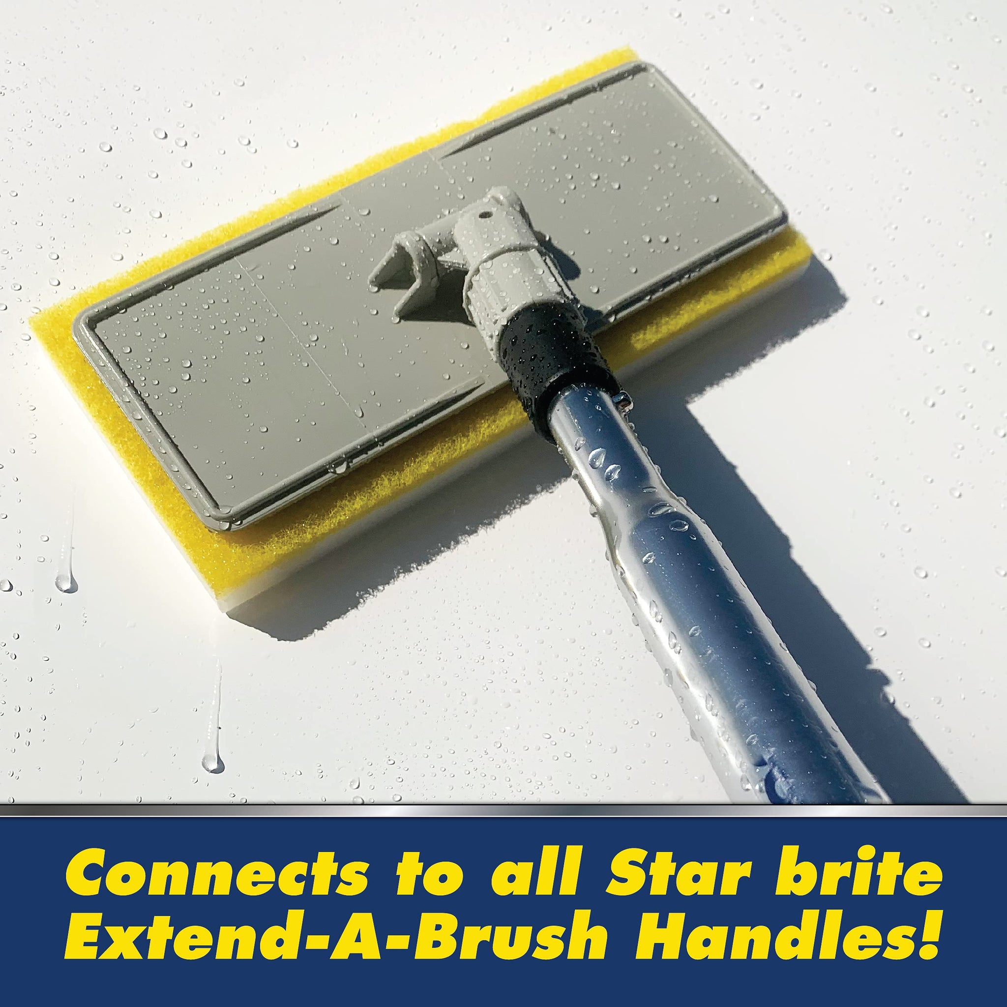 STAR BRITE Ultimate Magic Sponge + Scrub XTEND - Dual Articulating Flex Head, Ideal for Pool, Spa, RV, Boat, and Home, Connects to Extend-A-Brush