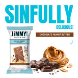 JiMMYBAR! Chocolate Peanut Butter Protein Bars 18g Protein Bar, 6g Low Sugar - 12 Count - 58g Health Bars - Functional Snack with Real Peanuts