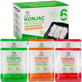 Soeos Konjac Noodles, Shirataki Noodle, 9.5 oz (270g)*6 Packs, Low Calorie, Low Carb, Keto and Paleo Friendly, 3 Variety Noodles, Fettuccine, Angel