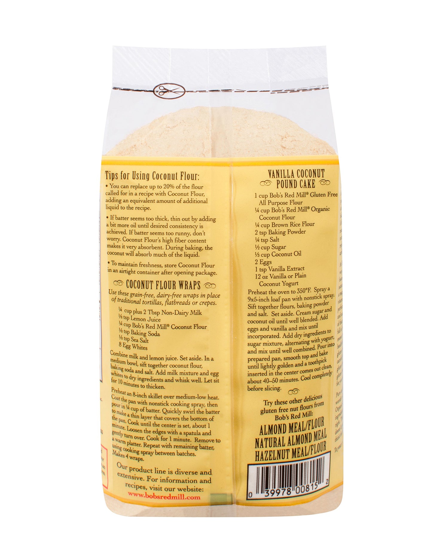 Bob's Red Mill Organic Coconut Flour, 16 Ounce (Pack of 4)