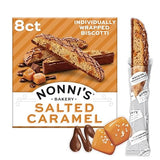 Nonni's Salted Caramel Biscotti, Individually Wrapped Italian Cookie Snacks, 8 Servings (Pack of 1)