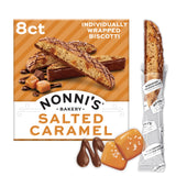 Nonni's Salted Caramel Biscotti, Individually Wrapped Italian Cookie Snacks, 8 Servings (Pack of 1)