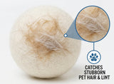 XL Wool Dryer Balls (6-Pack) - 100% Organic New Zealand Wool Laundry Balls for Dryer - Natural Fabric Softener & Reusable Anti Static Solution