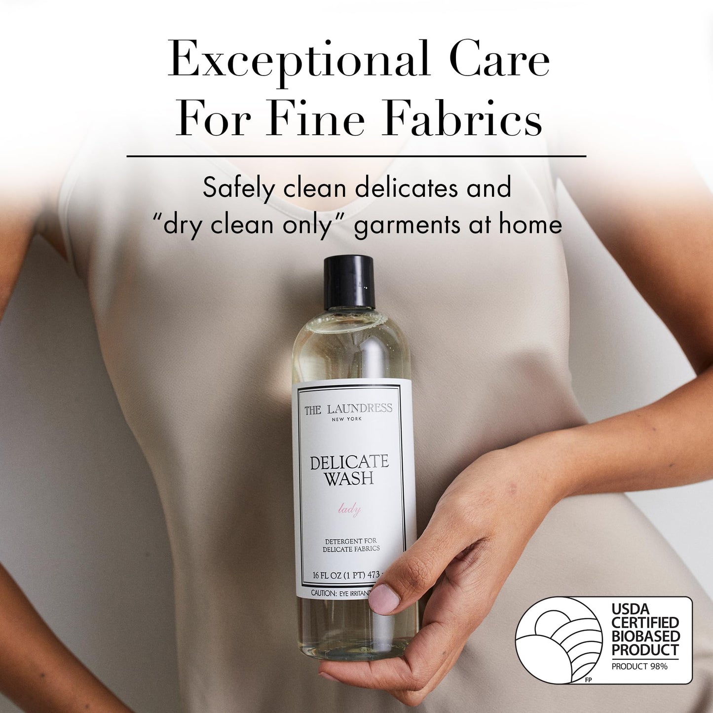 The Laundress Delicate Wash Luxury Liquid Laundry Detergent, 31 Loads, Concentrated Washing Detergent, Lady Scent, Enzyme-Free Hand or Machine Wash