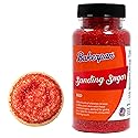 Bakerpan Red Sanding Sugar for Baking & Cookie Decorating - 5 Ounce Edible Red Sugar Sprinkles for Cookies, Cakes, Cocktails & Mother Day Decorations