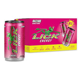 LICK Energy Drink - Razzade, No Sugar, No Crash, Green Tea Caffeine (100mg), with Ginger, Antioxidants and Vitamins A, B6, B12, and C, 7.5oz (6pk)