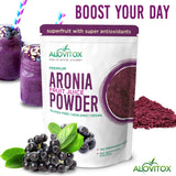 Alovitox Aronia Berry Powder | Antioxidant-Dense Juice Superfood with Dietary Fiber, Vitamins, Calcium, Iron, Boosts Immune System & Reduces Blood