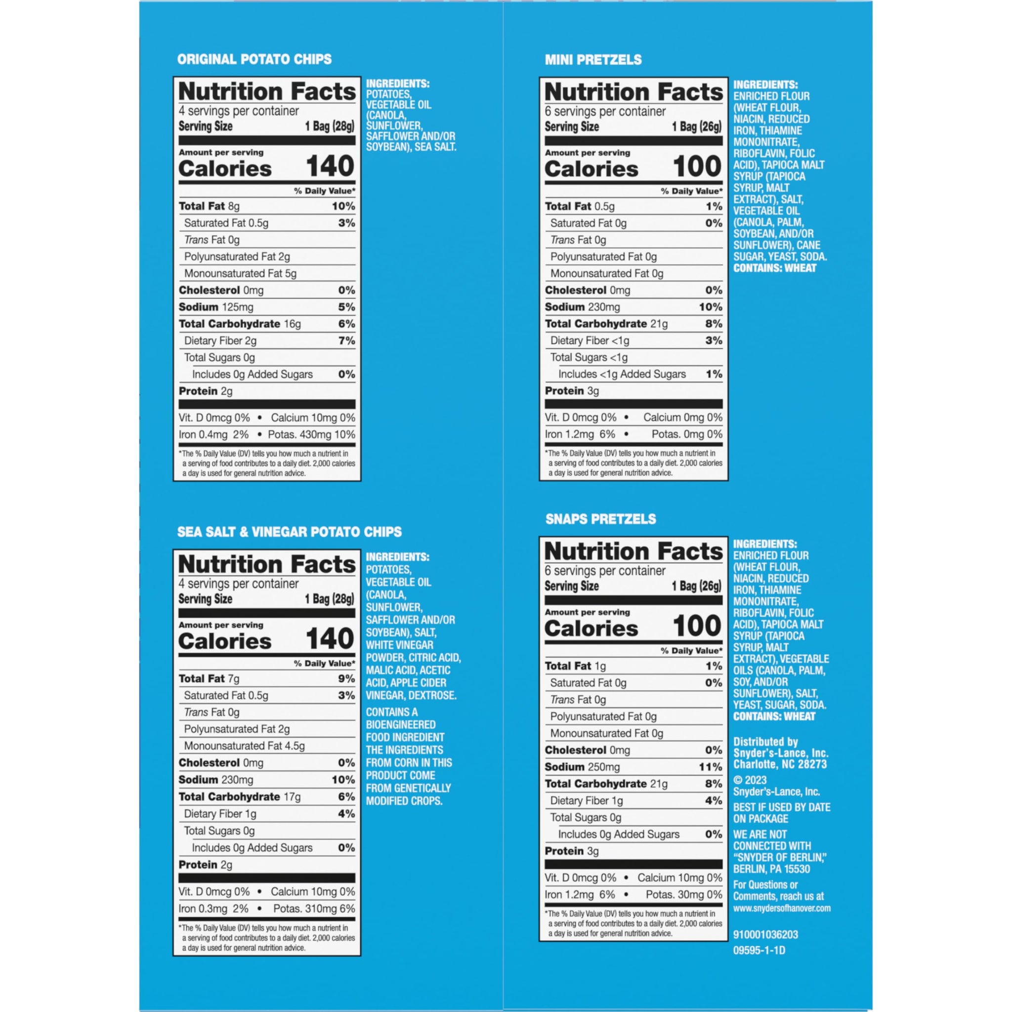 Snyder's of Hanover and Cape Cod Classic Mix Variety Pack, 20 Count Snack Bags