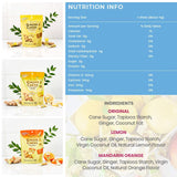 Prince of Peace Ginger Chews Candy Bundle - Original, Lemon, Orange, Mango, Lychee and Peanut Butter Flavors - 100% Natural, Vegan and Gluten-Free