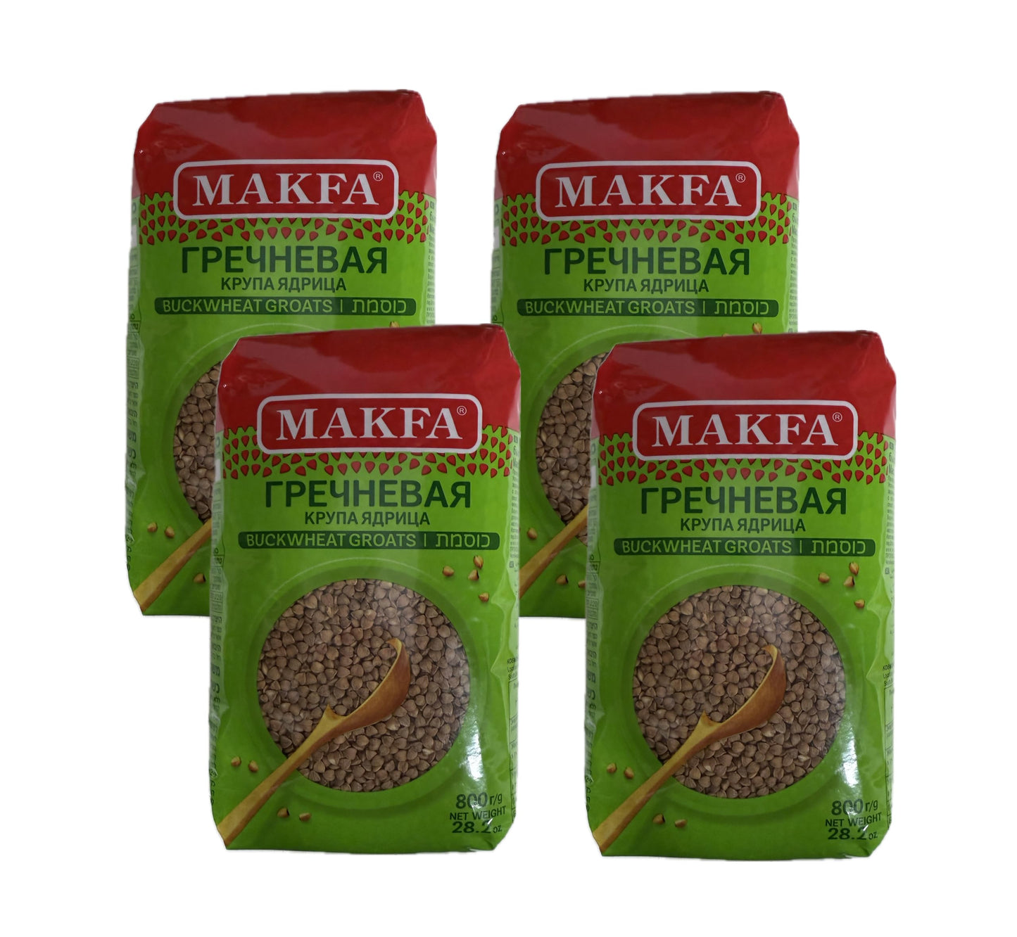 Makfa Buckwheat Groats Premium Quality 800g/28.2oz Kosher Product, Non-Gmo, Grechka Ideal for Weight Loss Diet (Pack of 4)
