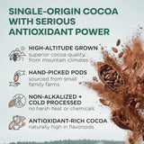 Wild Foods Organic Cocoa Powder Unsweetened for Baking & Cooking, Raw Cacao Powder, Organic Single-Origin Non-Dutched Dark Cocoa, 100% Pure, Non-GMO, Vegan Keto Superfood, Purity Tested, 12 oz
