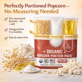 Great River Milling Organic Popcorn Portion Pack, 8 oz Pre-Measured Bags (24 Count) - Non-GMO, Gluten Free Popcorn Kernels, Made in USA - 8 oz