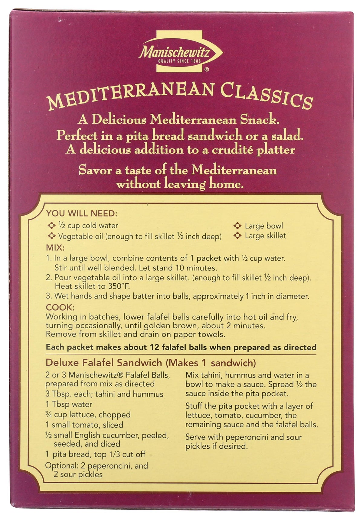 Manischewitz Mix Falafel, 6.4 oz